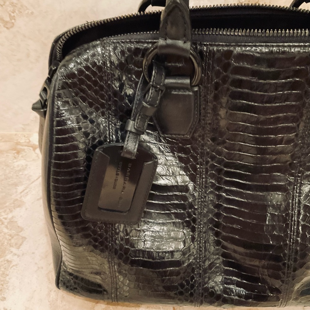 Barbara Bui Black Python Bowling Bag Excellent Co… - image 5